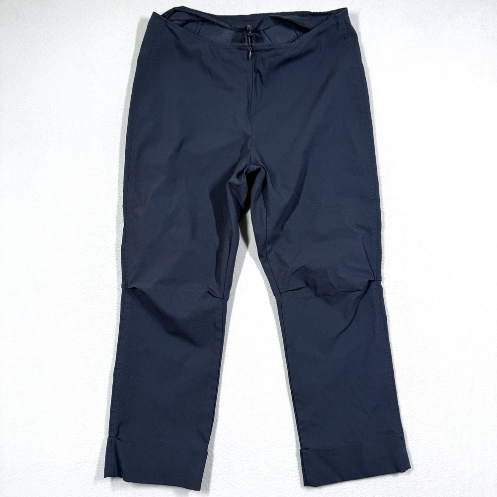 Porto San Francisco Pants Womens Large 3 Verona Pull On Front Zip Cuffed Grey
